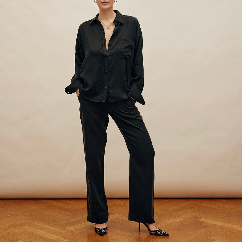 Djerf Avenue Black Wide Leg Pants